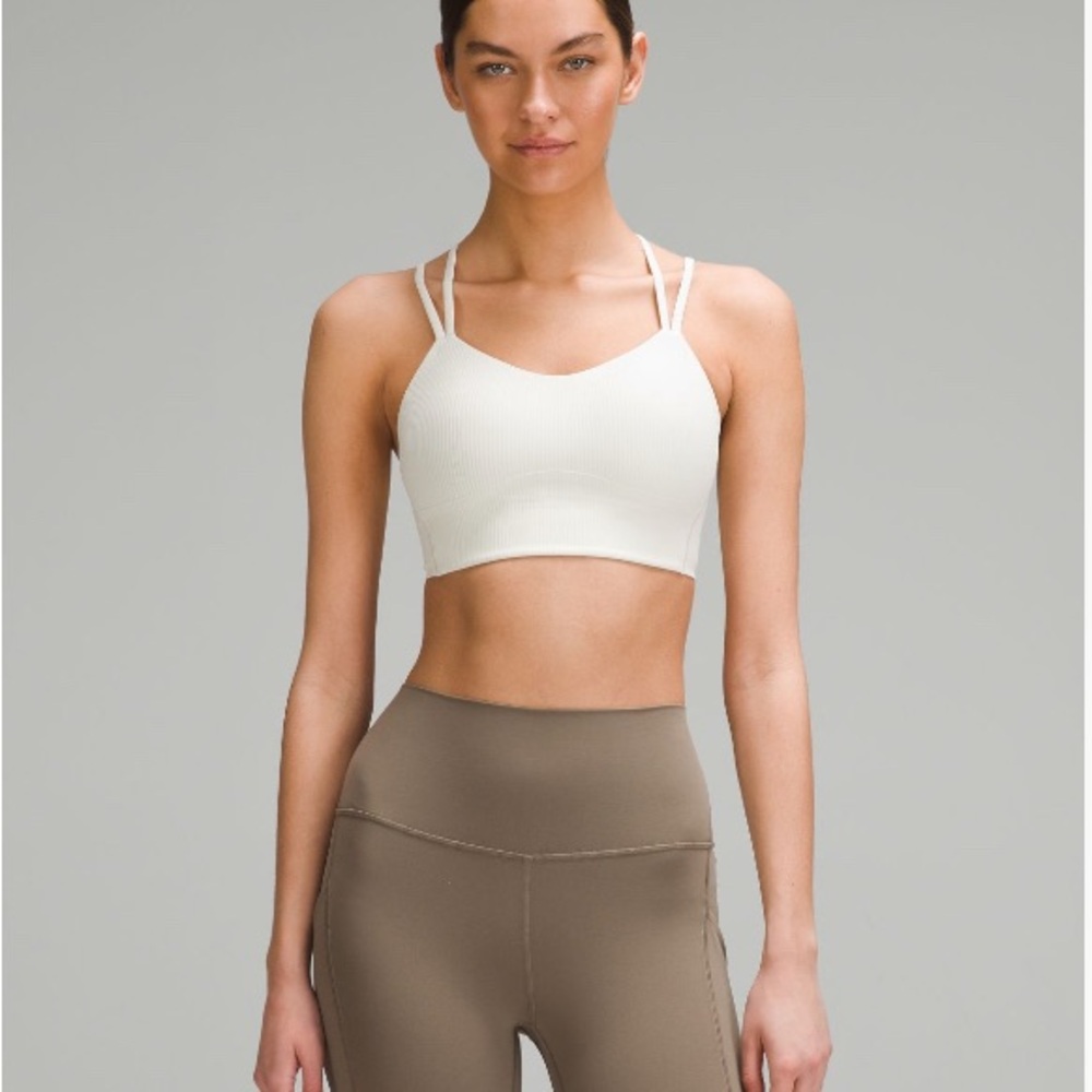 Lululemon Athletica White Ribbed Sports Bra